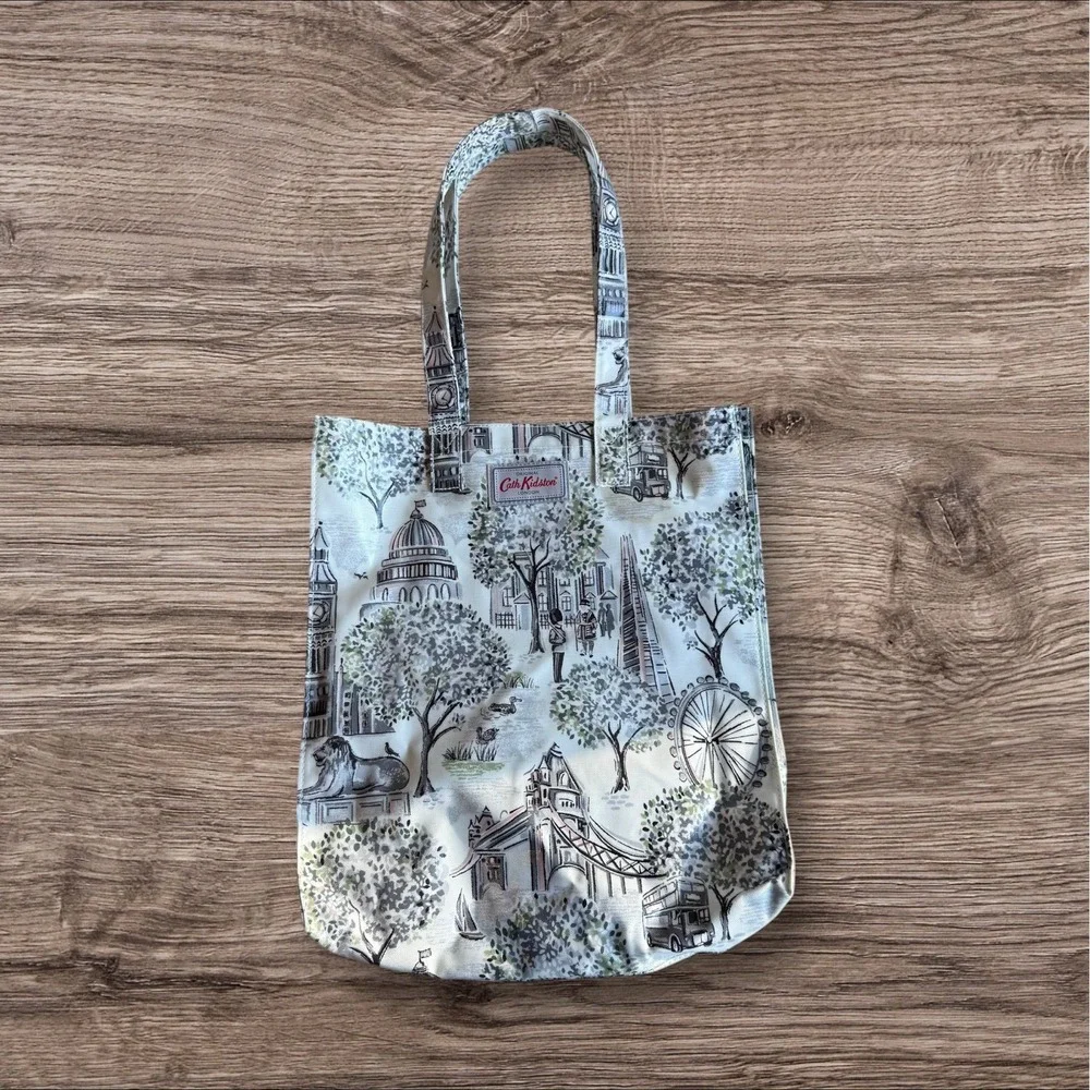 Cath Kidston London Scenery Tote Bag with Pocket Rain‎ Resistant Clean EUC